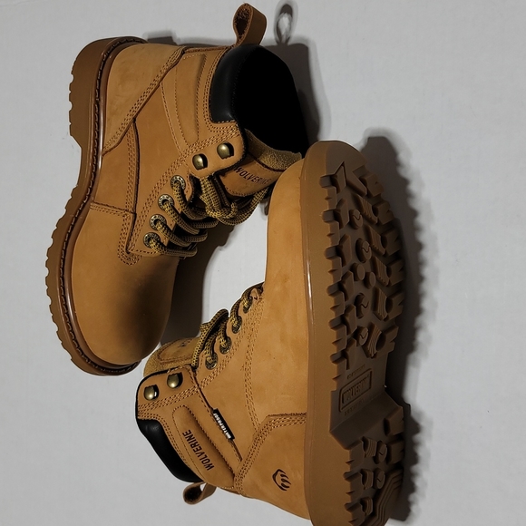 Wolverine Womens 5.5W Mustard Waterproof Work Boots Leather Composite Toe Shoes - Picture 15 of 16